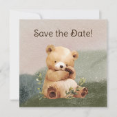 Cutie Baby Beer Waterverf Baby shower Save The Date (Voorkant)