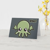 Cutie Baby Cthulhu Kaart (Gele Bloem)
