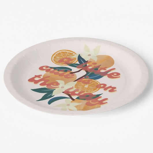 Cutie baby shower thema papier borden papieren bordje (Gekanteld)