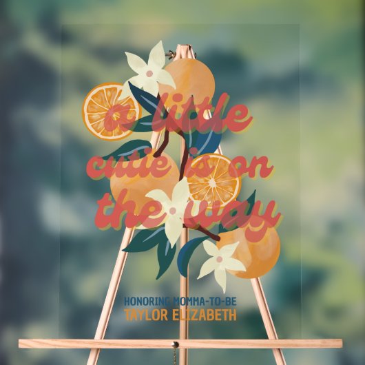 Cutie baby shower welkom acryl bord (Neutraal)