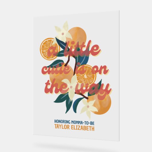 Cutie baby shower welkom acryl bord (Hoek)