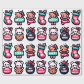 Cutie Bears and Bulbs Cadeaupapier (Vlak)