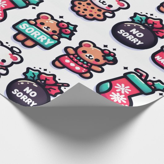 Cutie Bears and Bulbs Cadeaupapier (Hoek)
