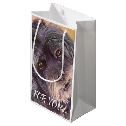 CUTIE BLACK COCK-A-POO MIX KLEIN CADEAUZAKJE (Voorkant Gekanteld)