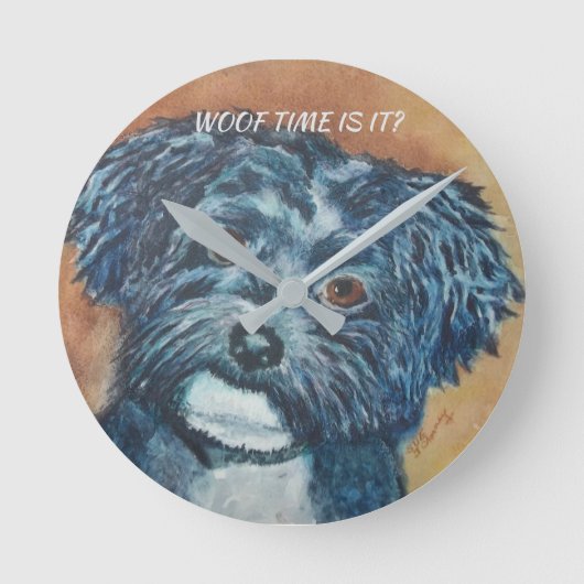 CUTIE BLACK HAVANESE RONDE KLOK (Voorkant)