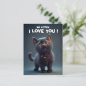 Cutie Black Kitten: Geen kind, ik hou van je! Briefkaart (Staand voorkant)