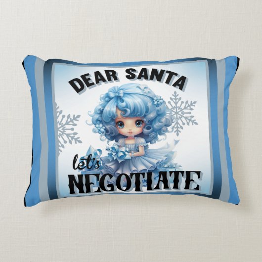 Cutie Blauw Beste Kerstman Kerstkussen Accent Kussen (Voorkant)