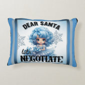 Cutie Blauw Beste Kerstman Kerstkussen Accent Kussen (Achterkant)