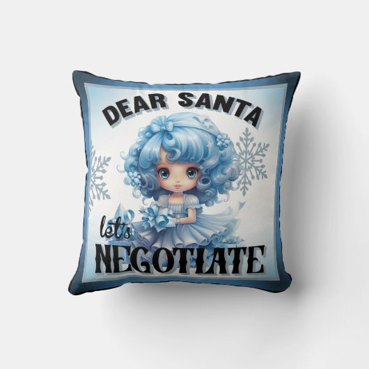 Cutie Blauw Beste Kerstman Kerstkussen Kussen (Achterkant)