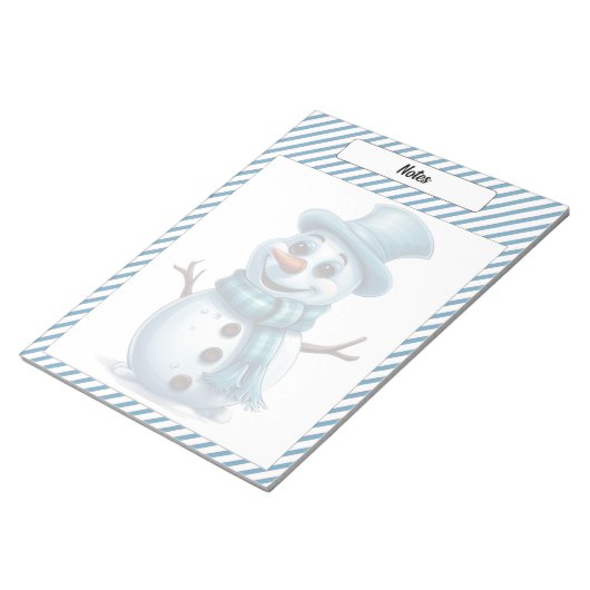 Cutie Blauw Kerstmis Notitieblok (Schuin)