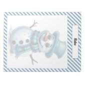 Cutie Blauw Kerstmis Notitieblok (Voorkant)