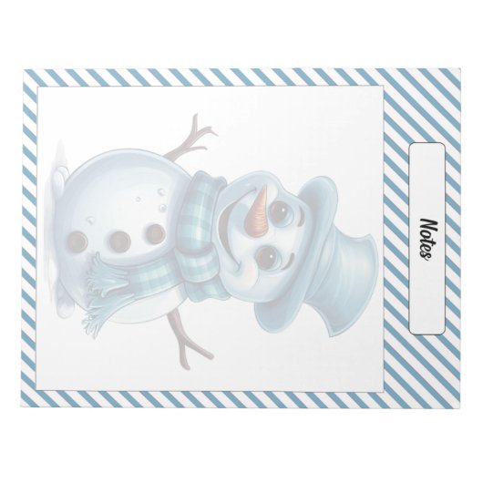 Cutie Blauw Kerstmis Notitieblok (Voorkant)