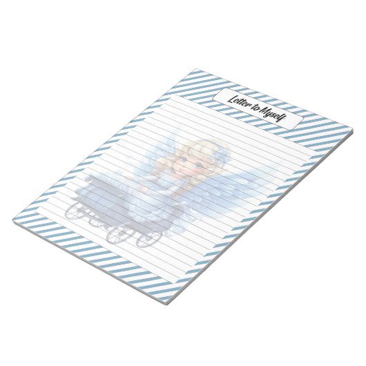 Cutie Blauw Kerstmis Notitieblok (Schuin)