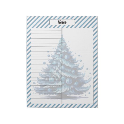 Cutie Blauw Kerstmis Notitieblok (Linkerzijde)