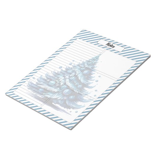 Cutie Blauw Kerstmis Notitieblok (Schuin)