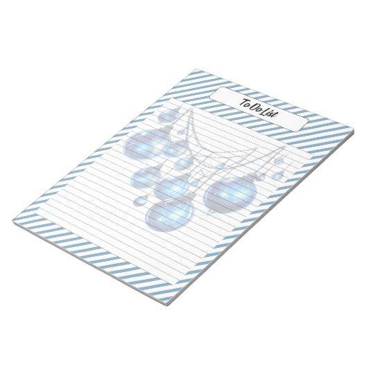 Cutie Blauw Kerstmis Notitieblok (Schuin)