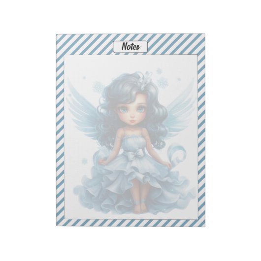 Cutie Blauw Kerstmis Notitieblok (Linkerzijde)