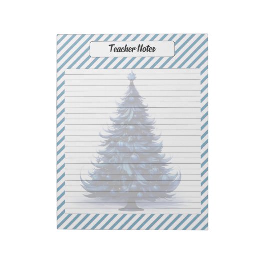 Cutie Blauw Kerstmis Notitieblok (Linkerzijde)