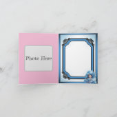 Cutie Blauw Lieve Kerstman Kerstmis Bedankkaart (Binnen)