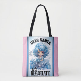 Cutie Blauw Lieve Kerstman Kerstmis Tote Bag