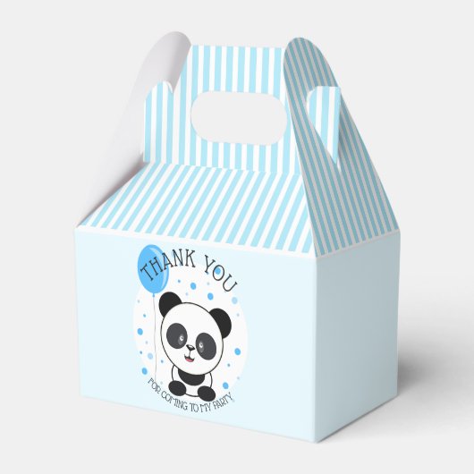 Cutie Blauw Panda Verjaardagsfeestje Bedankdoosjes (Voorkant Zijde)