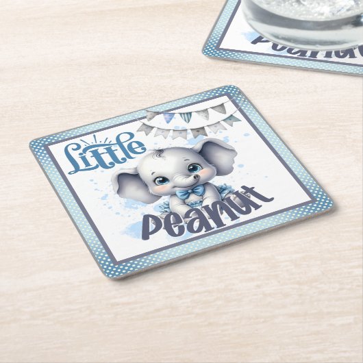 Cutie Blue Elephant - Little Peanut Kartonnen Onderzetters (Schuin)