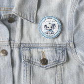 Cutie Blue Elephant - Little Peanut Ronde Button 5,7 Cm (In situ)