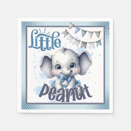 Cutie Blue Elephant - Little Peanut Servet (Voorkant)
