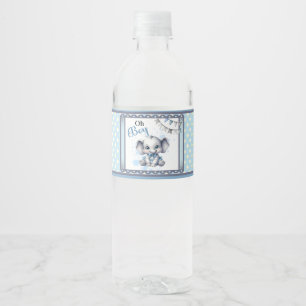 Cutie Blue Elephant - Little Peanut Waterfles Etiket