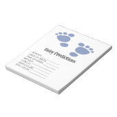 Cutie Blue Footprint Baby shower Predicted Game Notitieblok (Linkerzijde)