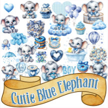 Cutie Blue Olifant - Kleine Pinda