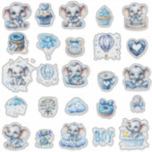 Cutie Blue Olifant - Kleine Pinda Sticker (Voorkant)