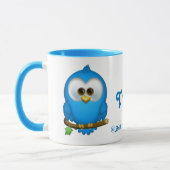Cutie Blue Tweet Bird Personalized Mug Mok (Links)