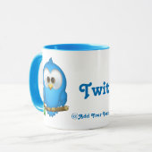 Cutie Blue Tweet Bird Personalized Mug Mok (Voorkant links)
