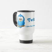 Cutie Blue Tweet Bird Personalized Travel Mug Reisbeker (Voorkant links)