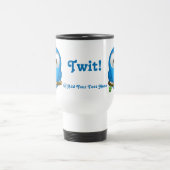 Cutie Blue Tweet Bird Personalized Travel Mug Reisbeker (Center)