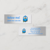 Cutie Blue Tweet Bird Skinny Visitekaartjes (Voorkant / Achterkant)