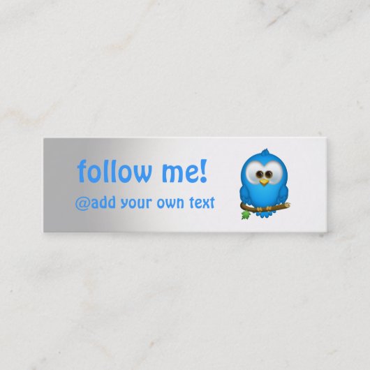 Cutie Blue Tweet Bird Skinny Visitekaartjes (Voorkant)