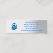 Cutie Blue Tweet Bird Skinny Visitekaartjes (Achterkant)