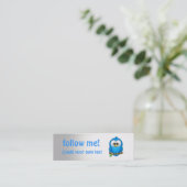 Cutie Blue Tweet Bird Skinny Visitekaartjes (Staand voorkant)
