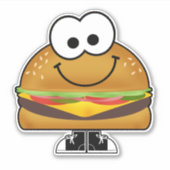 Cutie Cartoon Cheeseburger Vinyl Sticker (Voorkant)