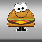 Cutie Cartoon Cheeseburger Vinyl Sticker