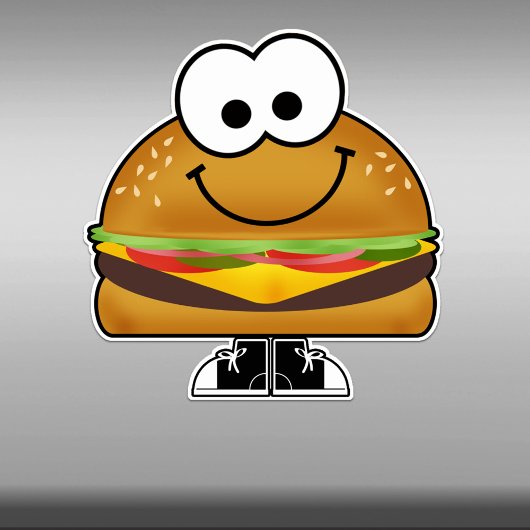 Cutie Cartoon Cheeseburger Vinyl Sticker