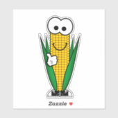 Cutie Cartoon Corn op de Cob Vinyl Sticker (Vel)