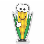 Cutie Cartoon Corn op de Cob Vinyl Sticker (Voorkant)