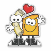 Cutie Cartoon Mac'n Cheese Vinyl Sticker (Voorkant)