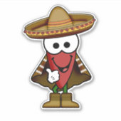 Cutie Cartoon Red Jalapeno Pepper Vinyl Sticker (Voorkant)