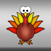 Cutie Cartoon Turkey Vinyl Sticker
