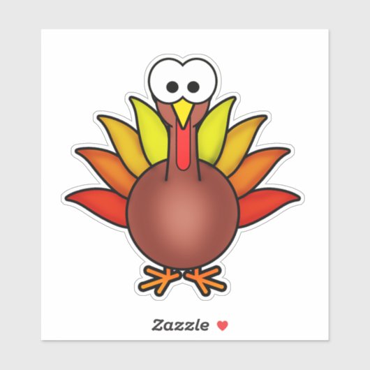 Cutie Cartoon Turkey Vinyl Sticker (Vel)