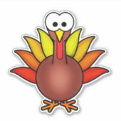 Cutie Cartoon Turkey Vinyl Sticker (Voorkant)